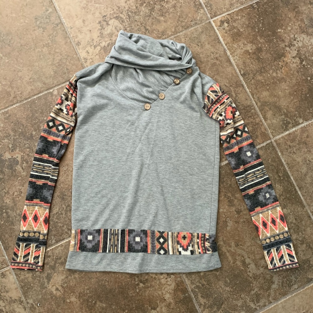 Ladies Long sleeve cowlneck T-shirt